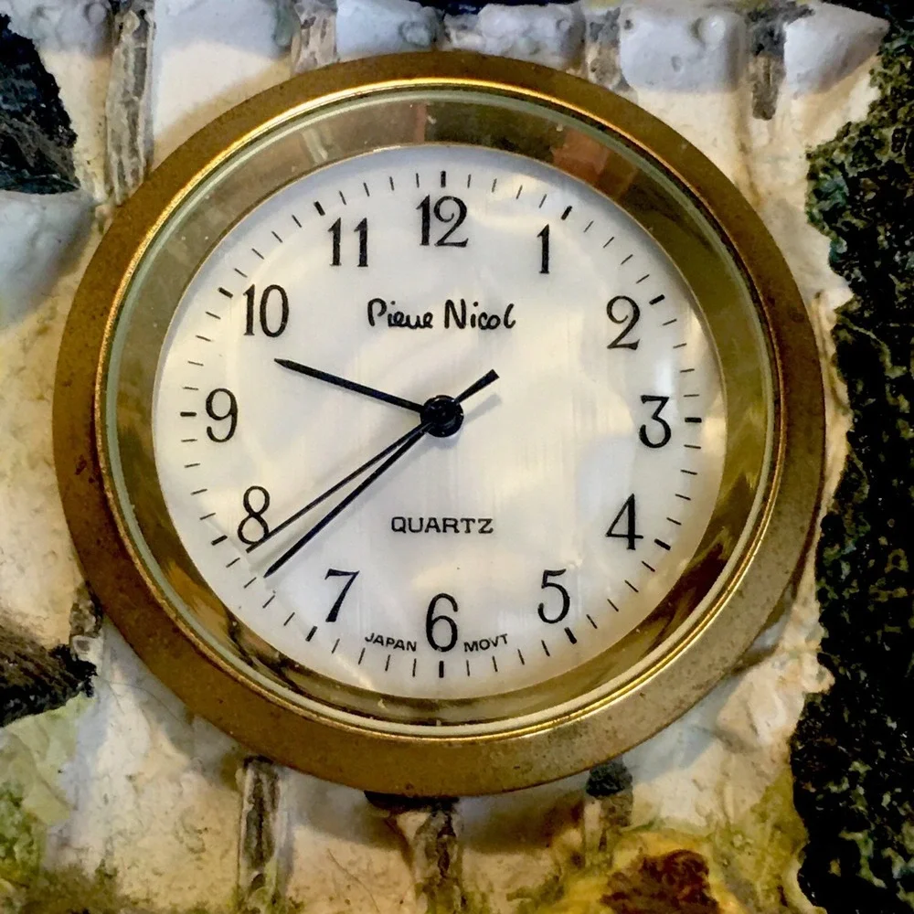 Vintage Pierre Nicol Miniature Cottage Quartz‎ Mini Clock ( Needs Battery)